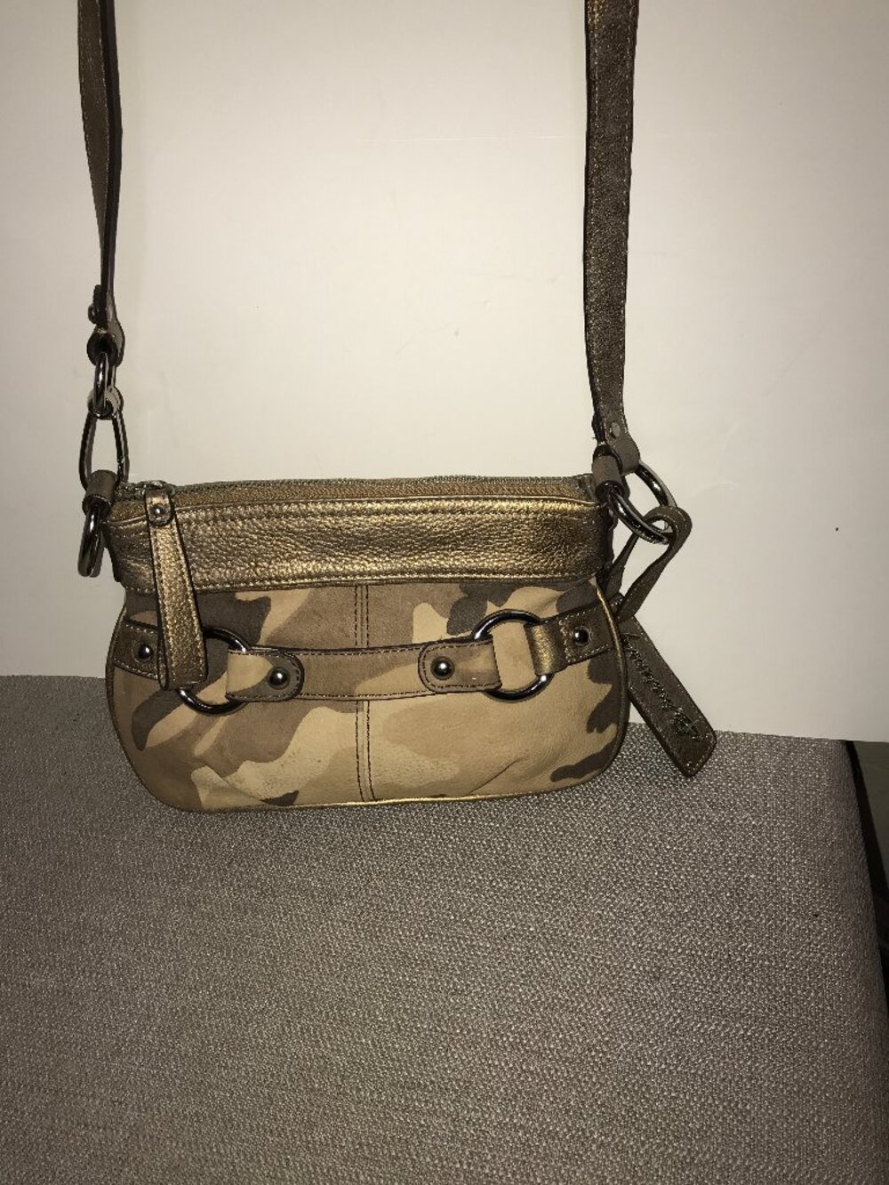 B Makowsky Camo Leather Crossbody Bag